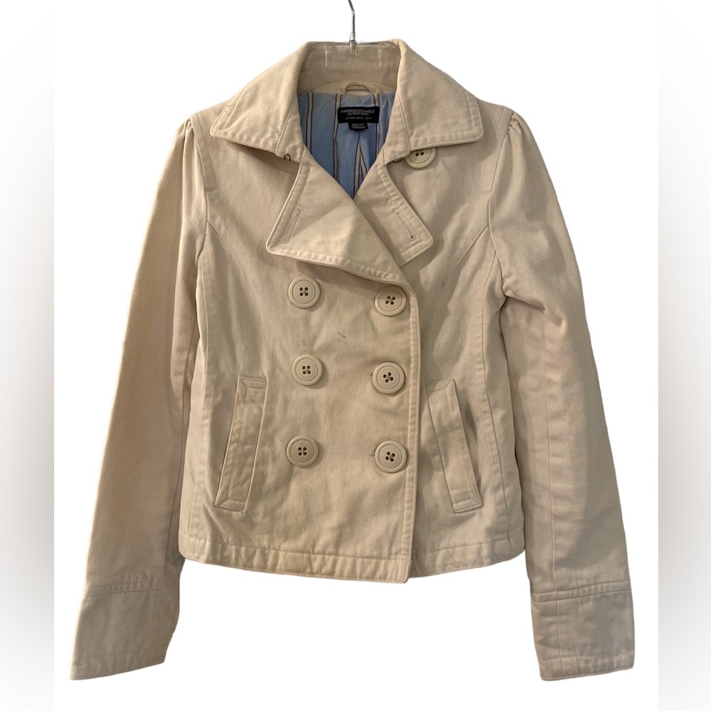 American Eagle Women’s Cream Peacoat Jacket Size XS